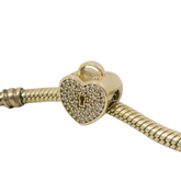 Genuine PANDORA 750833CZ G585 14ct Yellow Gold Heart Lock Charm Only
