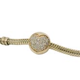 Genuine PANDORA 750832CZ 14ct G585 Pave Heart Gold Clip Charm Only