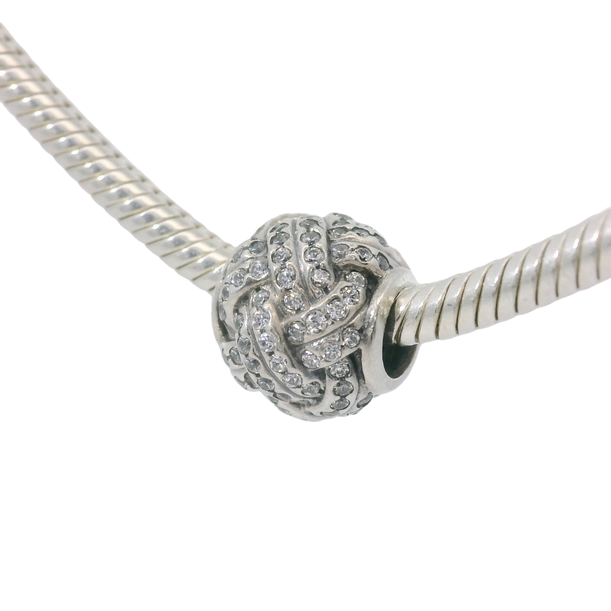 Genuine PANDORA 791537CZ Sparkling Love Knot Charm Only – Goldbank