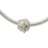 Genuine Pandora 790399DN Sterling Silver and 14ct Diamond Flower Power Charm