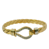 6.75" Pre-owned 9CT Hook & Loop Diamond Set Bangle (34.5g)