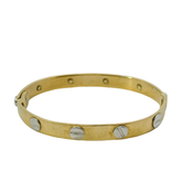 9CT Pre-owned Nail Design Baby Bangle (9g)