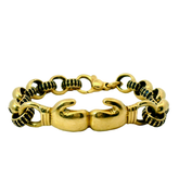 5.5" Pre-owned 9CT Blue CZ Boxing Glove Bracelet (12.4g)