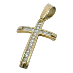 9CT Pre-owned Stone Set Cross (15g)