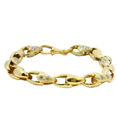 8" Pre-owned 9CT CZ Set Tulip Bracelet (25.6g)