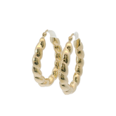 9CT Pre-owned Twist Pattern Hoop Earrings (4.2g)