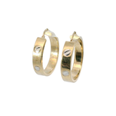 9CT Pre-owned Screw Style Hoop Earrings