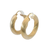 9CT Pre-owned Patterned Hoop Earrings