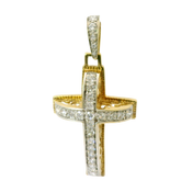 9CT Pre-owned Stone Set Cross Pendant (29.56g)