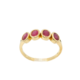 9CT Pre-owned Four Stone Ruby Ring (Size S)