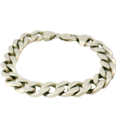 9.5” Pre-owned Sterling Silver Flat Curb Necklace (63.05g)