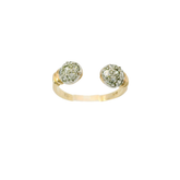 9CT Pre-owned Stone Set Torque Style Ring (Size H)