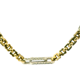 26” Pre-owned 9CT White & Yellow Gold Gypsy Style Stone Set Necklace (127.79g)