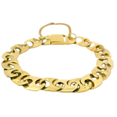 9” Pre-owned 9CT Gold Plain & Pattern Curb Link Bracelet (27.71g)