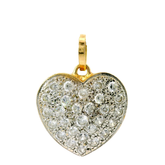 9CT Pre-owned Stone Set Heart Pendant (3.4g)