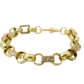 8.5” Pre-owned 9CT Pink CZ Set Gypsy Bracelet (32.47g)