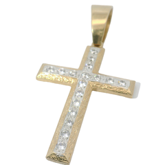 9CT Pre-owned Stone Set Cross (27.4g)