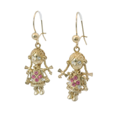 9CT Pre-owned Rag Doll Stone Set Earrings (3.6g)