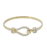 5.75” Pre-owned 9CT Stone Set Hook & Loop Bangle (9.93g)