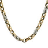 32” Pre-owned 9CT Two Tone Custom Figaro Belcher Chain Necklace (22.49g)