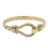 6.5” Pre-owned 9CT Stone Set Hook & Loop Bangle (27.2g)