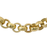 20” Pre-owned 9CT Gold Plain & Patterned Belcher Chain Necklace (134.68g)