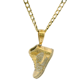 25” Pre-owned 9CT Flat Curb Chain Necklace with Sneaker Pendant (22.06g)