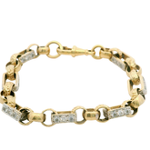 8” Pre-owned 9CT Gypsy Link Bracelet with CZ’s (22.82g)