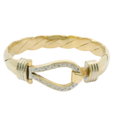 8.5” Pre-owned 9CT Diamond Set Hook & Loop Bangle (87.56g)