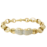 8” Refurbed 9CT Stone Set Boxing Gloves Oval Belcher Bracelet (21.2g)