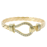 6.5” Refurbed 9CT Stone Set Hook & Loop Bangle (26.93g)