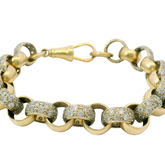 9.5” Pre-owned 9CT Stone Set Belcher Bracelet (60.15g)