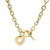 16” Pre-owned 9CT Heart & T-Bar Necklace (32.66g)