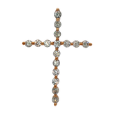 9CT Pre-owned Small Stone Set Cross Pendant (2.15g)