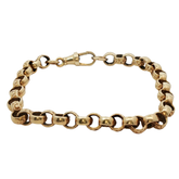 7” Pre-owned 9CT Plain & Patterned Belcher Bracelet (14.6g)