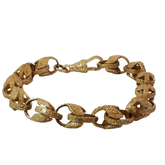 9” Pre-owned 9CT Patterned Acorn Belcher Bracelet (32.61g)