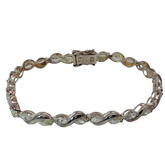 7.5” Pre-owned 925 Silver Tennis Bracelet with Oval CZ’s (12.18g)