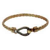 6.25” Pre-owned 9CT Stone set Hook & Loop Bangle (12.42g)