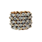 9CT Pre-owned Stone Set 5 Row Keeper Ring (Size Z+1)