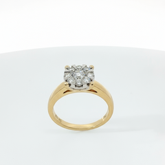 Round Brilliant 0.5CT I1 I 18CT Yellow Gold Ring Size J - Goldbank Jewellers