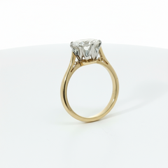 Round Brilliant 8 Claw Solitaire 2CT VS2 F 18CT Yellow Gold Ring Size I - Goldbank Jewellers