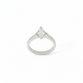Marquise Cut Solitaire Taper Shoulder 0.7CT SI1 G Platinum Ring Size G 1/2