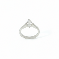 Marquise Cut Solitaire Taper Shoulder 0.7CT SI1 G Platinum Ring Size G 1/2