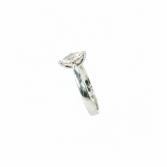 Marquise Cut Solitaire Taper Shoulder 0.7CT SI1 G Platinum Ring Size G 1/2