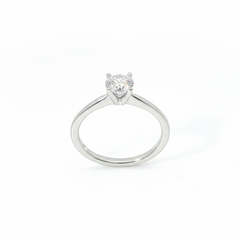 Round Brilliant Solitaire 0.5CT Lab Grown VS2 F 9CT White Gold Ring Size L