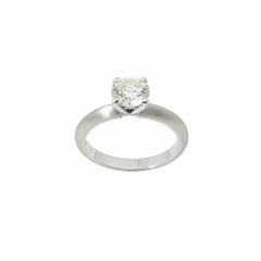 Round Brilliant Diamond 4-Claw Solitaire 1.25CT SI1 H-I Platinum Ring Size M