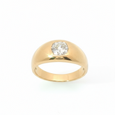 Old Mind 1CT SI H 18CT Yellow Gold Rub Over Ring Size Q