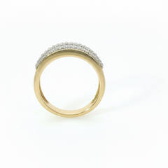 Baguette & Single Cuts 1CT SI1 - SI2 G-H 9CT Yellow Gold Channel & Prong Ring Size J