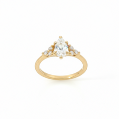 Pear 0.75CT Centre 0.93TCW SI1 G-H 18CT Yellow Gold Solitaire Ring Size I