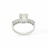Round Brilliant 1CT Centre 1.300TCW VS1 / VS2 G-H 18CT White Gold Solitaire / Diamond Shoulders Ring Size N